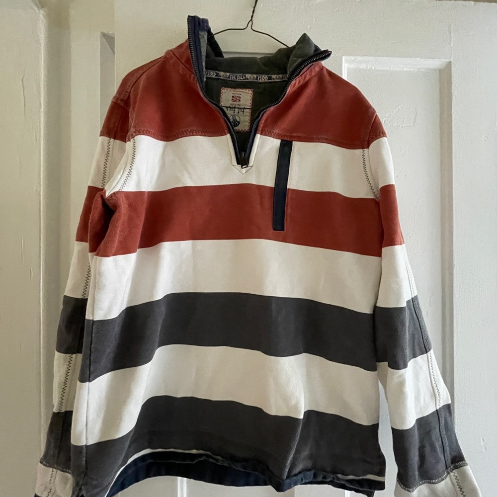 Fat Face Striped Quarter-Zip Pullover